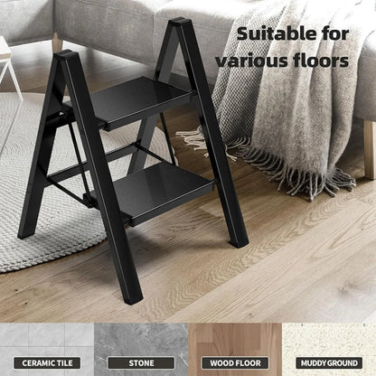 Folding Step Stool with Extra Wide Treads