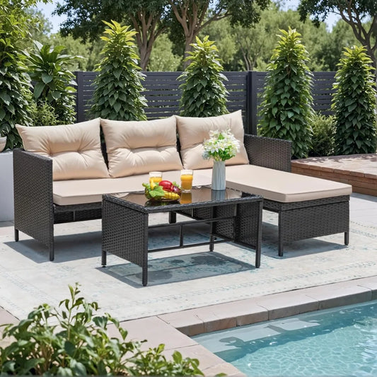 3 Piece Patio Furniture Set