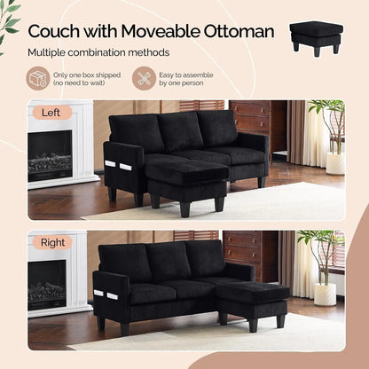 L Shaped Couch with Movable Storage