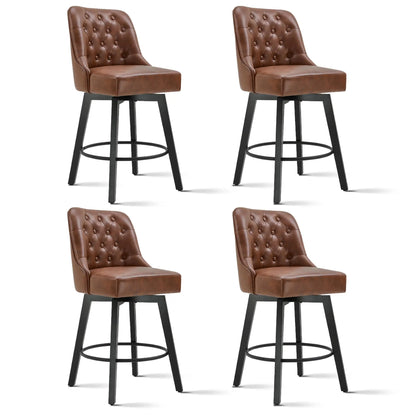 Gray Tufted Swivel Bar Stools Set Of 4
