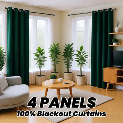 4 Panels 100% Blackout Curtains