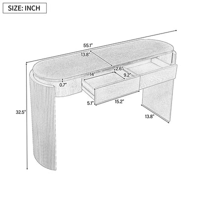 Black Entryway Table with Fluted Design