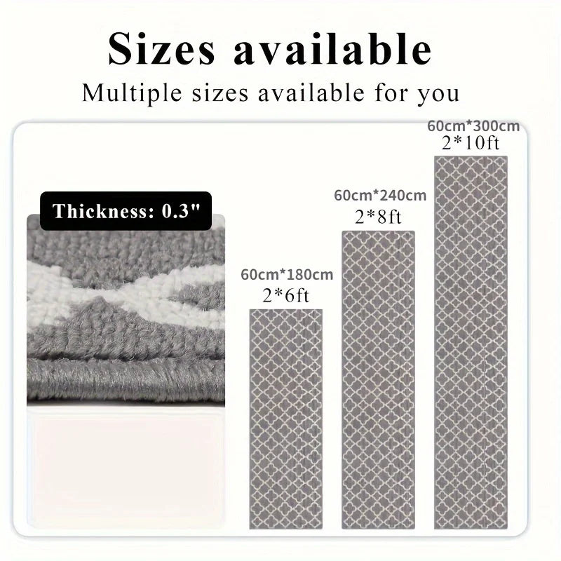 Non-Slip Moroccan Trellis Runner Rug