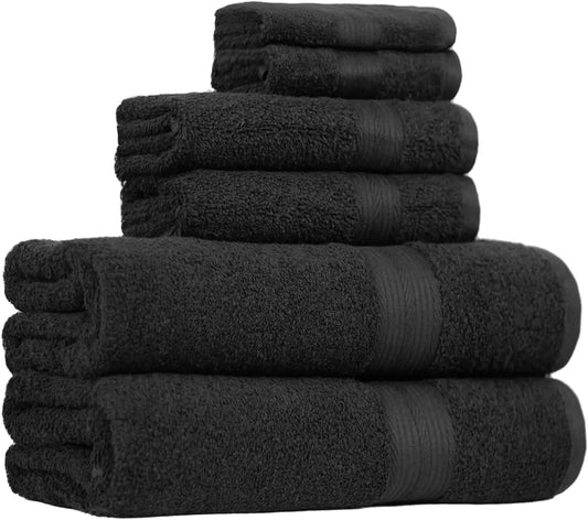 6 Piece Oversized Cotton Bathroom Towel Set