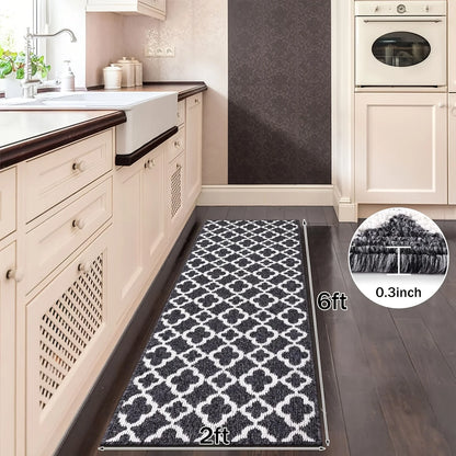 Non-Slip Moroccan Trellis Runner Rug
