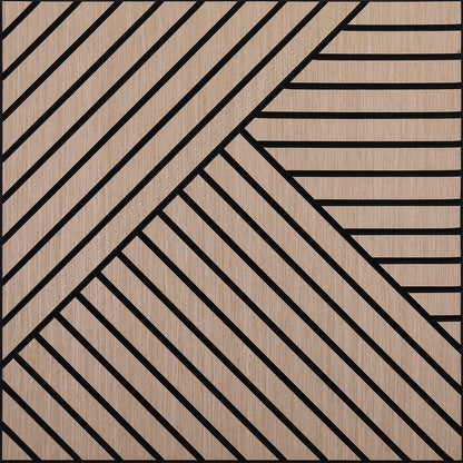 4 Packs Acoustic 3D Wood Slat Wall Panels