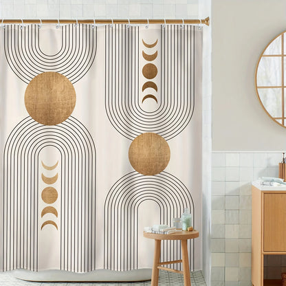 Mid Century Boho Shower Curtain