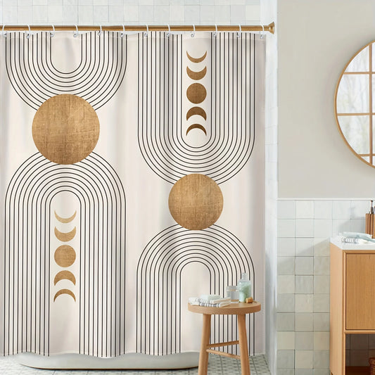Mid Century Boho Shower Curtain
