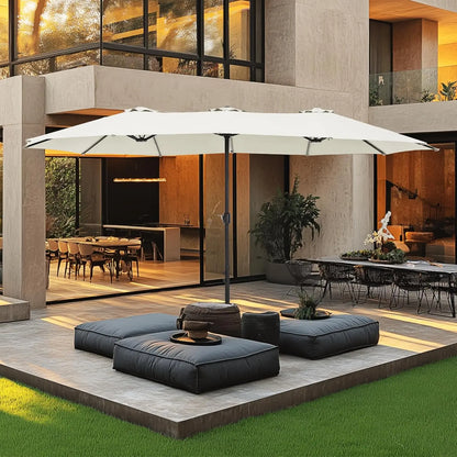 15ft Double Sided Patio Umbrella with Base