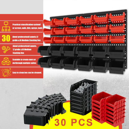 30pcs Wall-Mounted Storage Bins