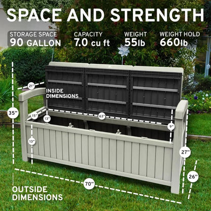 3 Seat Outdoor Storage Bench