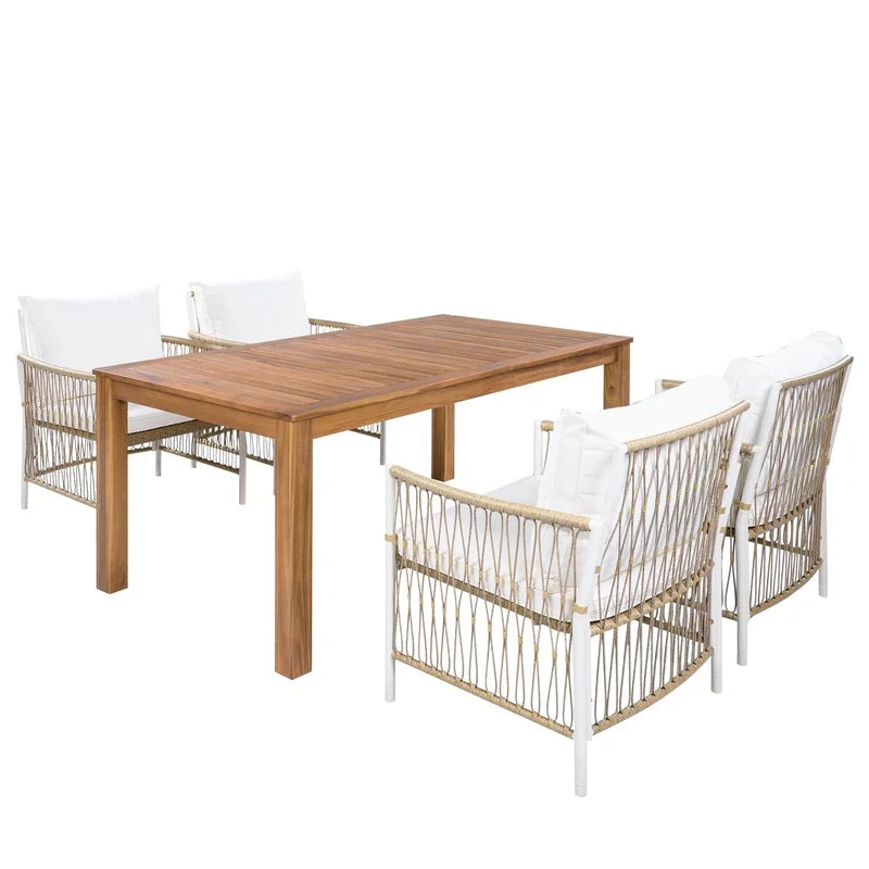 5-Piece Outdoor Wooden Dining Set