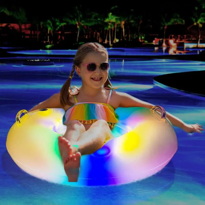 Inflatable Glitter LED Swim Rings For Kids