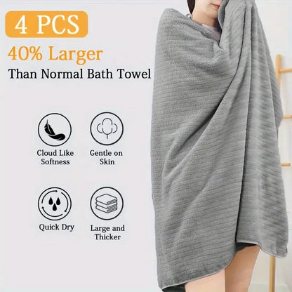 4pcs Oversized Bath Towels Set