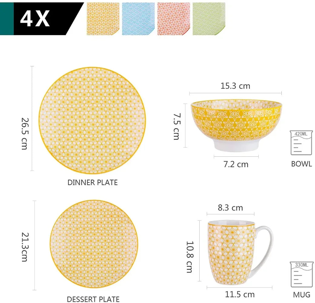 16 Piece Porcelain Dinnerware Set