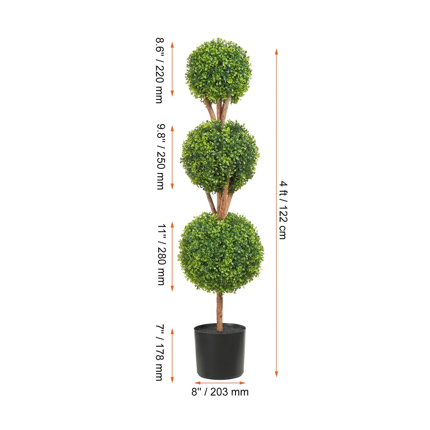 1/2pcs Artificial Boxwood Tower Topiary Spiral