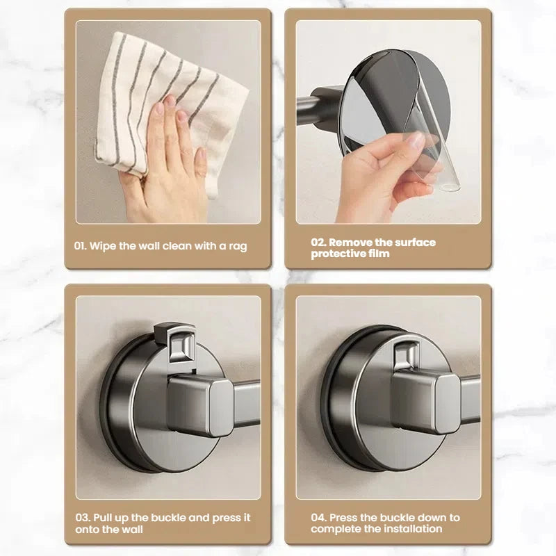 Bathroom Suction Cup Towel Rack