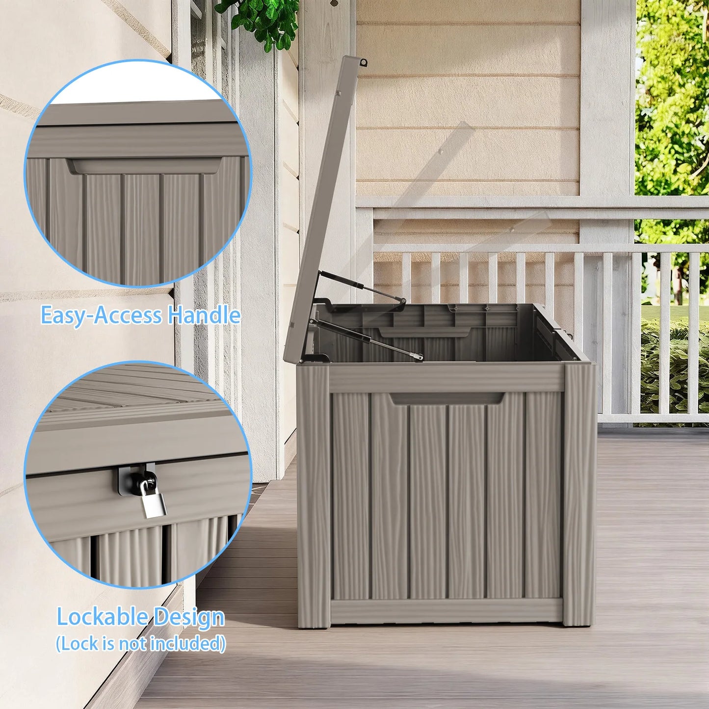 120 Gallon Outdoor Deck Box, Lockable