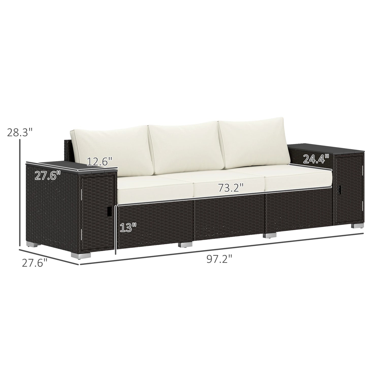Wicker Outdoor Couch with Storage