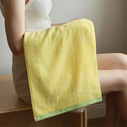 Fashion Striped Cotton Bath and Face Towel