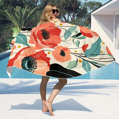 Flower Pattern Beach Towel