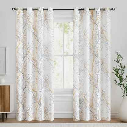 Semi Sheer Curtains, 108 Inches 2 Panels
