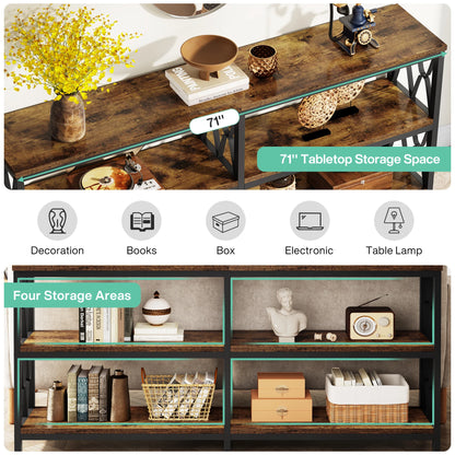 Console Table with Storage Shelves