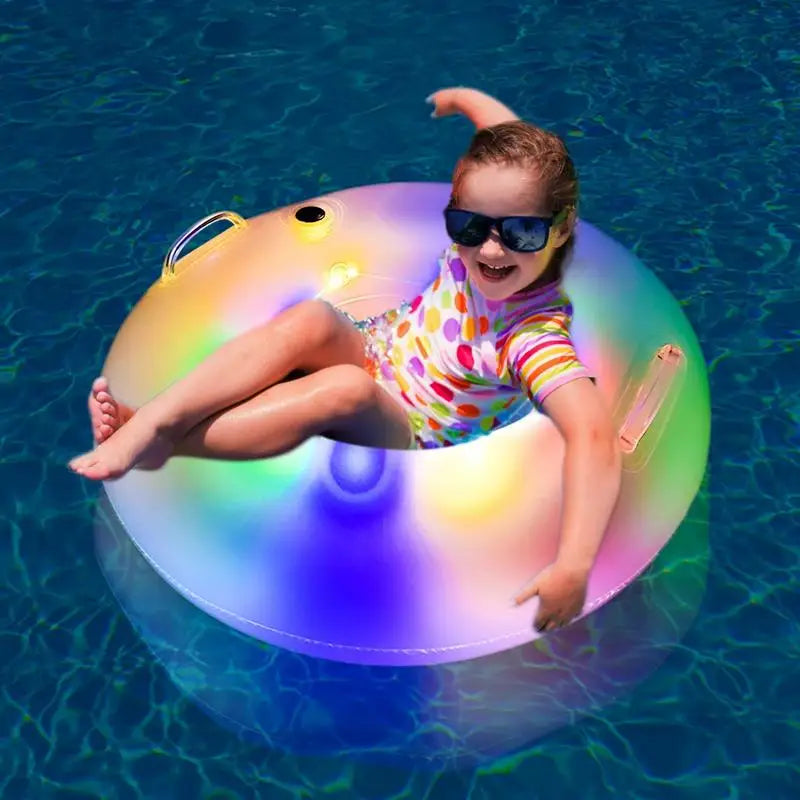 Inflatable Glitter LED Swim Rings For Kids