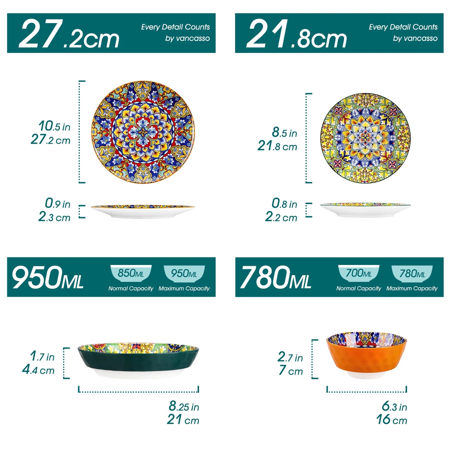 Bohemian Style Dinnerware for 6