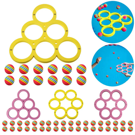 Pool Toy Game Set with 12 Rainbow Ball