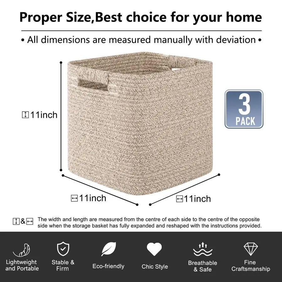 3Pack 11 Inch Storage Bins