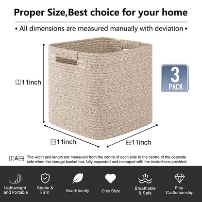 3Pack 11 Inch Storage Bins