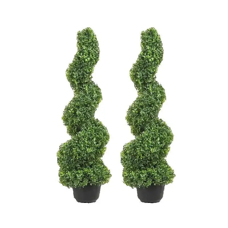 1/2pcs Artificial Boxwood Tower Topiary Spiral