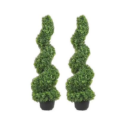 1/2pcs Artificial Boxwood Tower Topiary Spiral