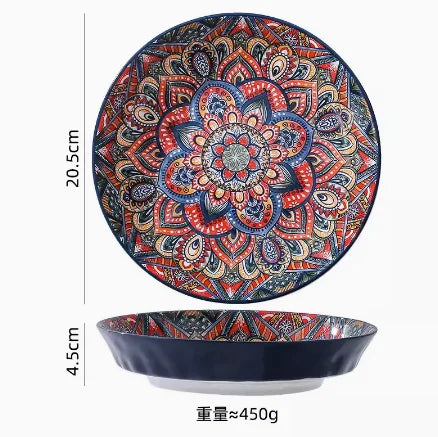 New Bohemian Style Ceramic Household Dishes Set