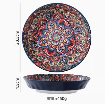 New Bohemian Style Ceramic Household Dishes Set