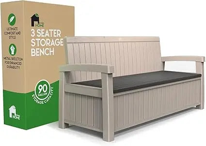 3 Seat Outdoor Storage Bench