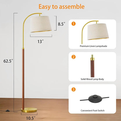 Gold Arc Floor Lamp with Foot Switch