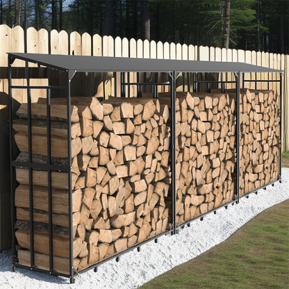 Heavy Duty Metal Firewood Rack with Top