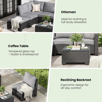 Outdoor Furniture with Ottoman