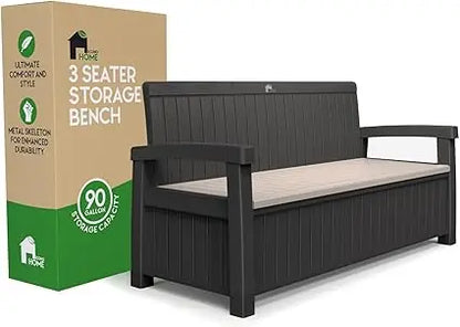 3 Seat Outdoor Storage Bench
