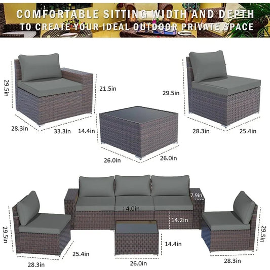6 Pieces Patio Set