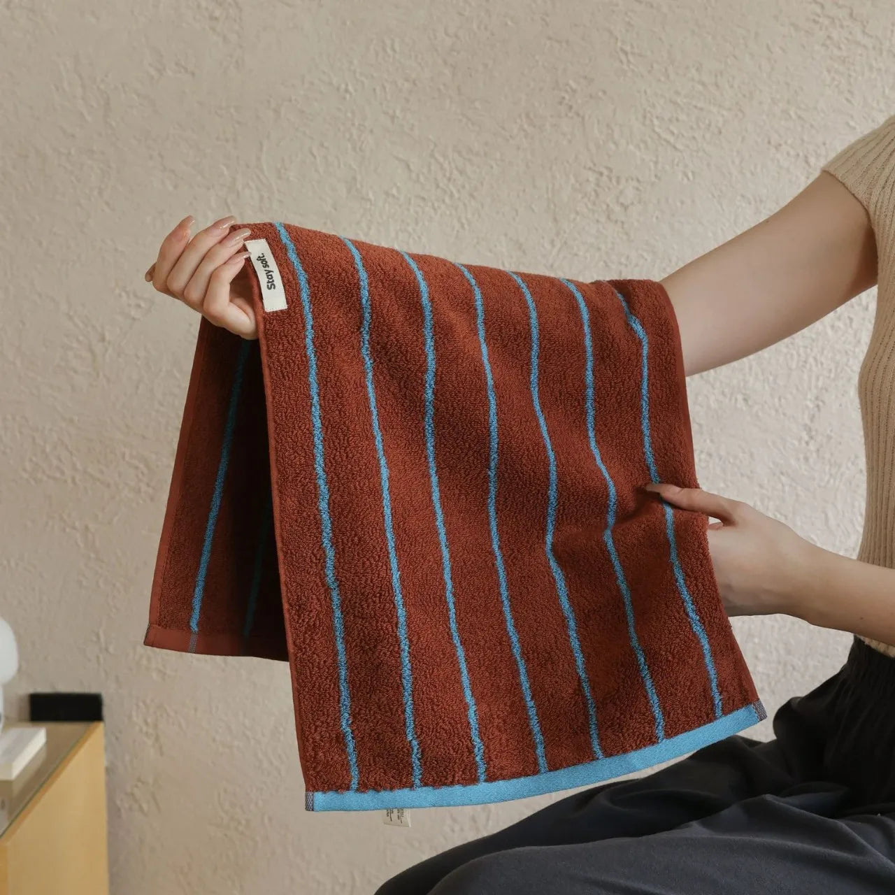 Fashion Striped Cotton Bath and Face Towel