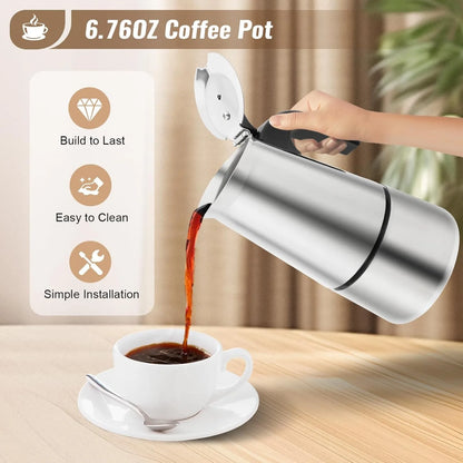Stainless Steel Stovetop Coffee Pot