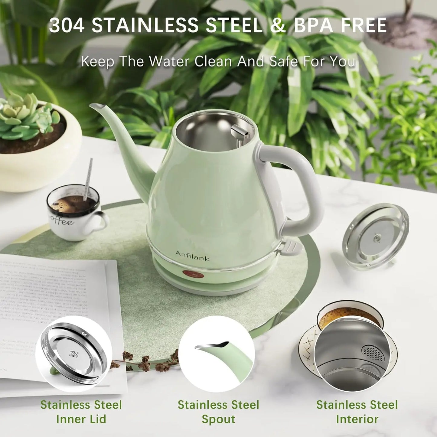 1L Electric Gooseneck Kettle