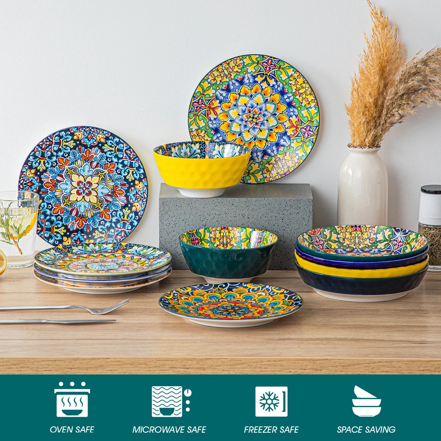 Bohemian Style Dinnerware for 6