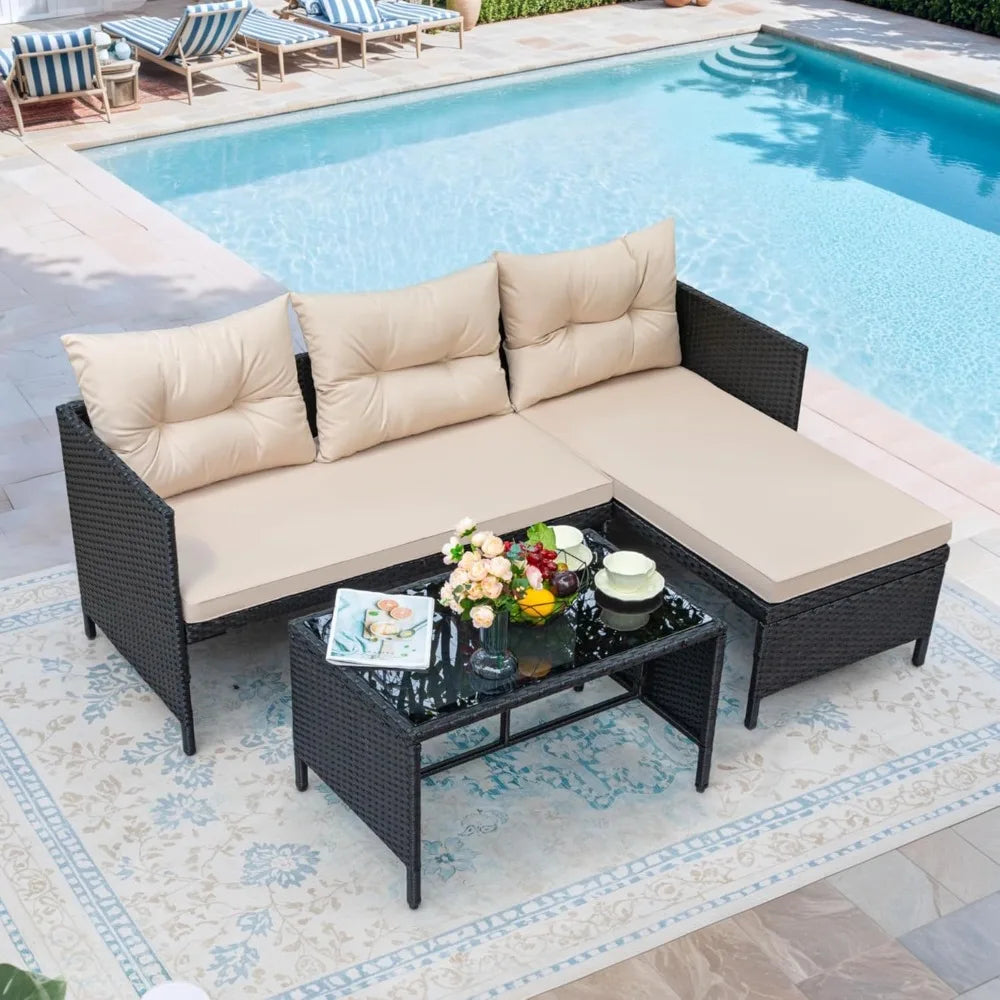 3 Piece Patio Furniture Set