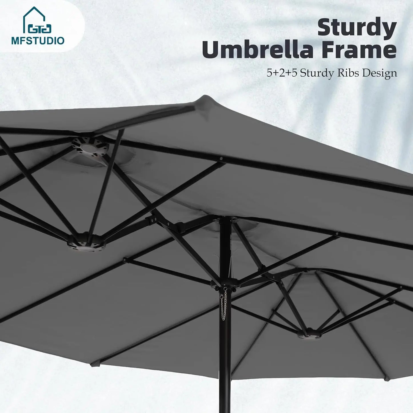 15ft Double Sided Patio Umbrella with Base