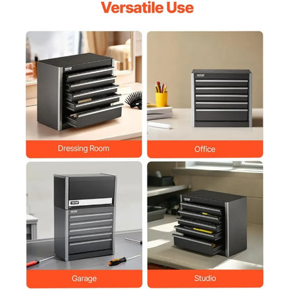 8.6-inch Portable Metal Tool Box with 5 Drawers