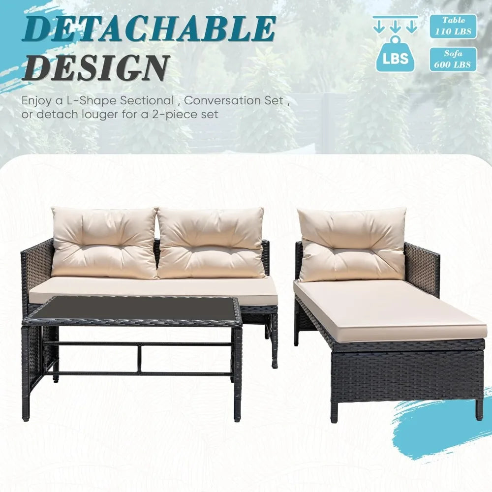 3 Piece Patio Furniture Set